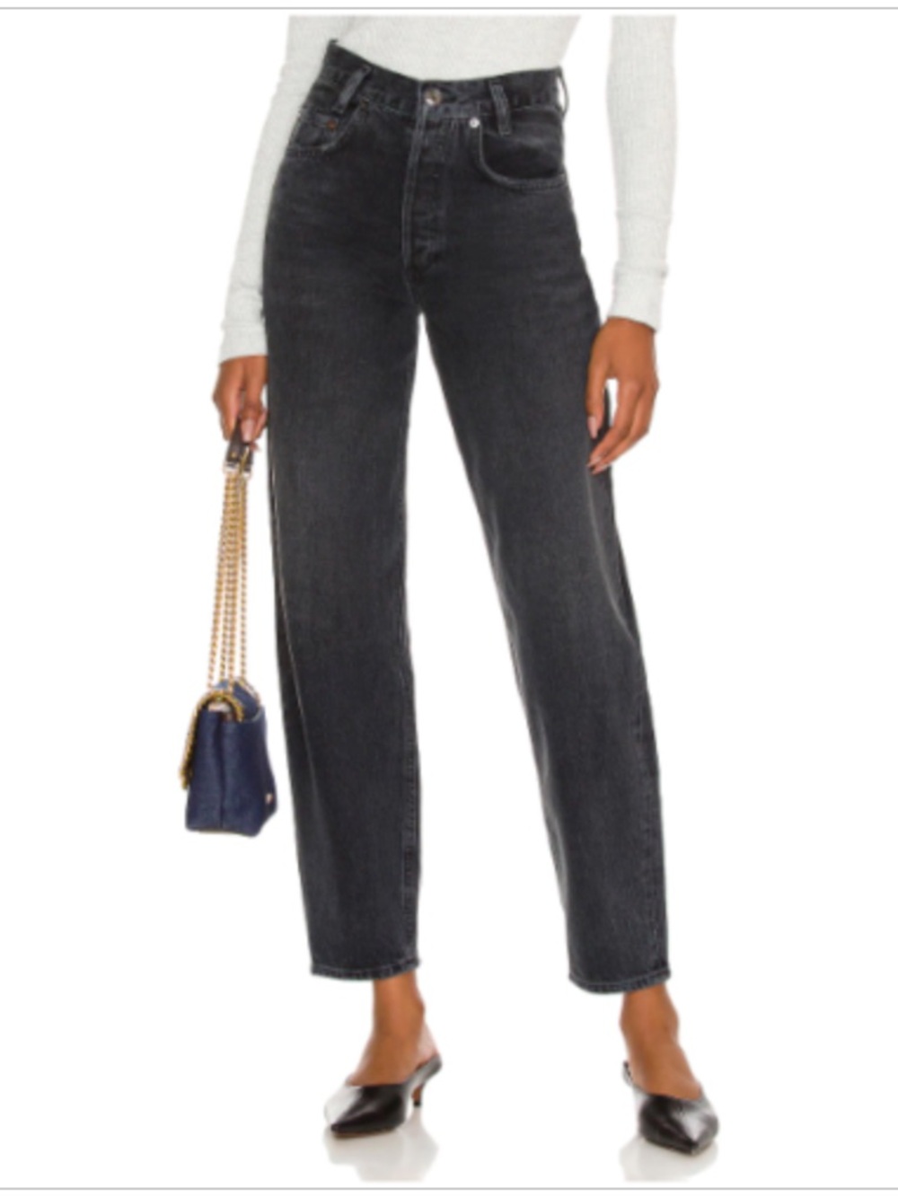 Agolde High Rise Tapered Baggy Jean in Shambles Wash